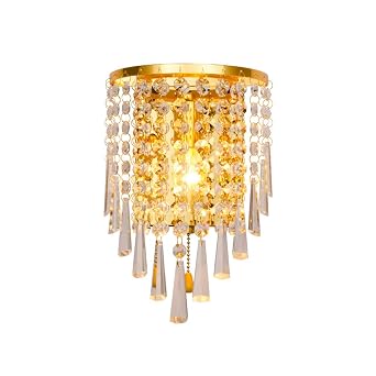 Wandlampe Led Vintage Modern Design Mit Zugschalter Kristall