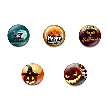 BESTonZON 5 Piezas Ronda imanes de Nevera de Halloween imanes de ...