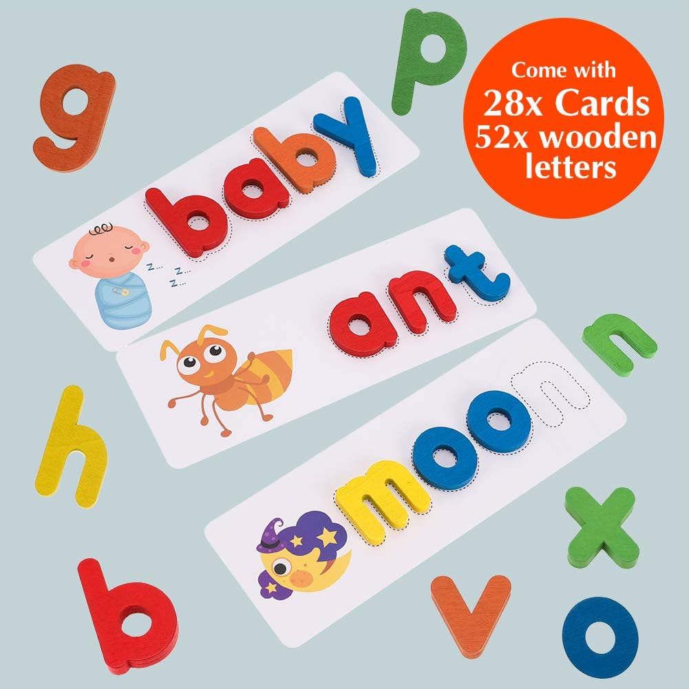 wgde toy See and Spell Learning Toys Matching Letter Puzzles Preschool ...