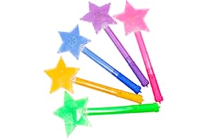 Holibanna 5pcs Party Star Glow Wands LED Flashing Light Up Stick Glow Stick Wand Christmas Party Favor (Random Color)