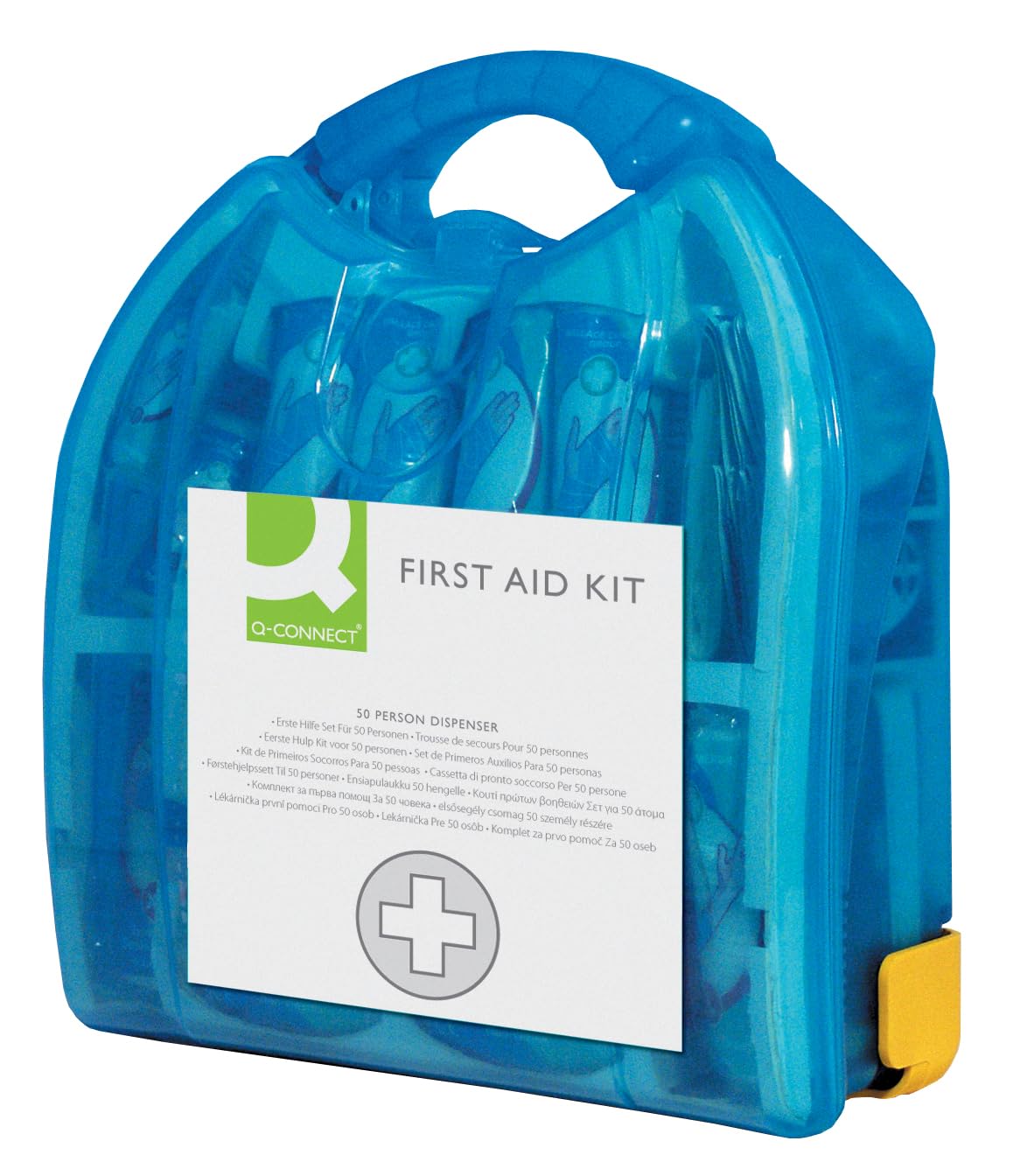 Q-Connect KF00577 50 Person Wall-Mountable First Aid Kit,Blue