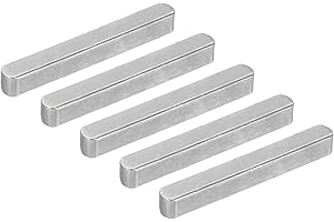 PATIKIL Round Ended Feather Key 50x6x6 Mm, 5 Pcs Carbon Steel Parallel Drive Shaft Key Stock for Fasteners Mechanical Industr