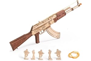 RoWood 3D Puzzles for Adults, Rubber Band Gun AK47 Model Kit, DIY Wooden Puzzles Wooden Model Building Kit Creative Toy Wooden Kits Assembly Puzzles, Gifts for Adults
