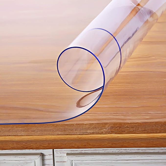 Clear PVC Table top Protector, Frosted Table Cover Tablecloth, Table