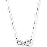 Zikichiky Silver Infinity Necklace for Women-Minimalist Mobius Pendant Necklace, Hypoallergenic Silver Jewelry Gifts for Anniversary Eternity Love