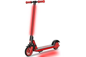 Gotrax GKS Lumios/Plus Kids Electric Scooter, Max 7.5MPH 7/6.25Miles Range 150W Motor with Flash Lights, 6" Solid Wheel, Electric Kick Scooter for Kids Ages 6-12