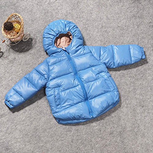 PHOTNO Winter Snowsuit baby outwear newborn boy girl outwear Warm coat jacket Toddler (1-5Y) (3T (100), Sky blue) - Thumbnail 2