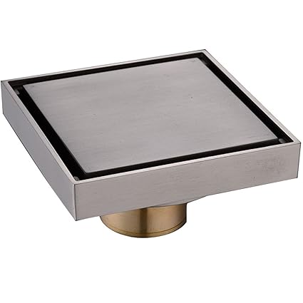 Random 4 Inch Square Shower Floor Drain Solid Brass Bathroom
