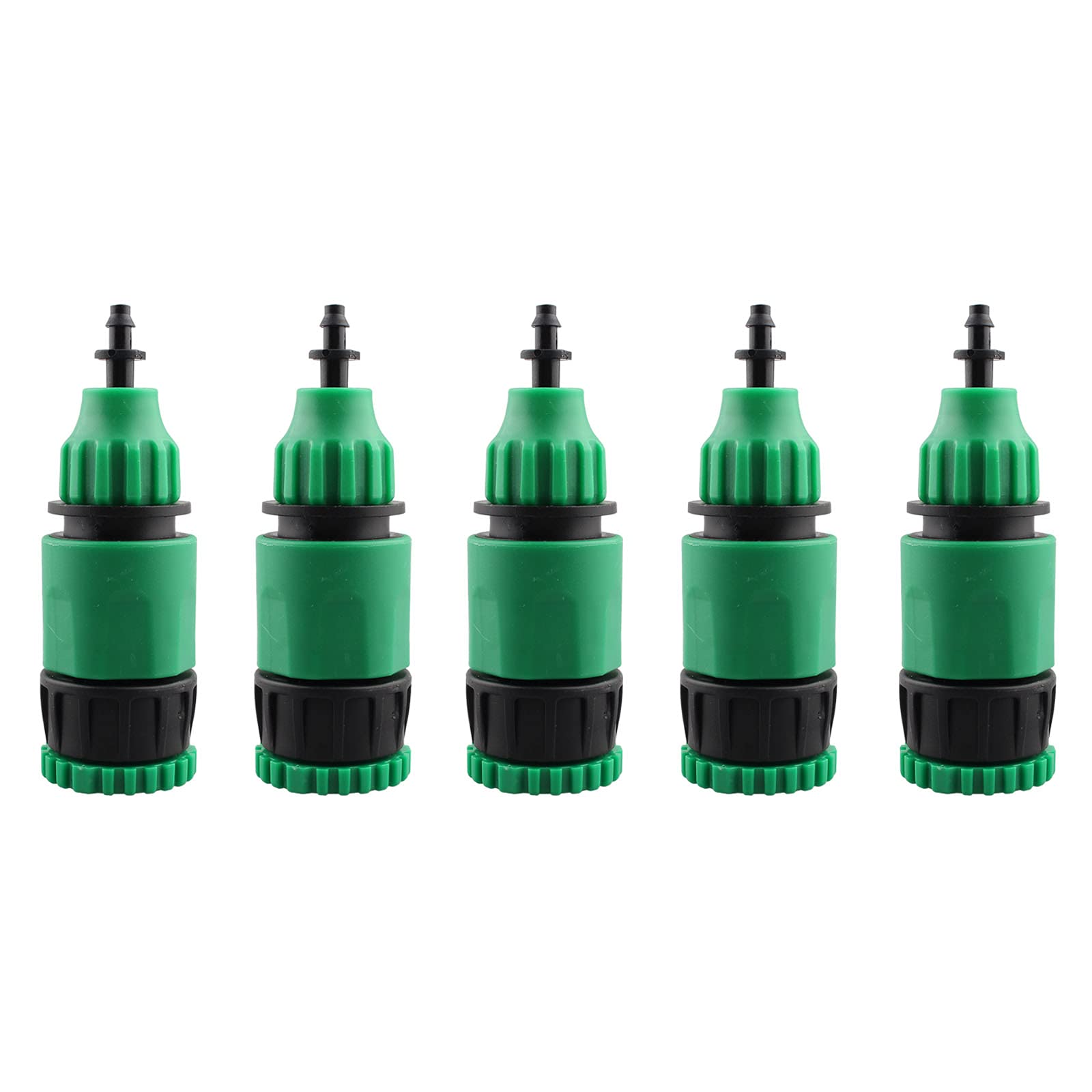 Futheda 5pcs Garden Hose Tap Connector 1/2 inch and 3/4 inch 2 in 1 Outdoor Threaded Tap Connector with 4mm/7mm and 8mm/11mm Hose Quick Connector Micro Irrigation Accessories