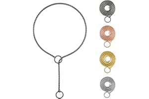 Ximipet Heavy Duty Dog Choke Collar Slip Dog P Chain Snake Collar Plating Anti-Rust Dog Training Collars for Small Large Dogs Black/Gold/Silver/Rose Gold 15.5in-29.5in (23.5in, Black)