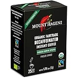 Mount Hagen Organic Instant Decaffeinated Coffee, 25-Count Single Serve Sticks, 1.76 Oz