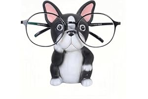 Qiny Puppy Dog Glasses Holder Stand Eyeglass Stand - Home Office Decorative Glasses Accessories (Bulldog)
