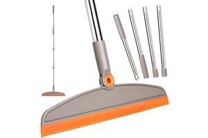 XXFLOWER Multifunction Broom,Silicone Floor Squeegee Broom,Household Sweeper Squeegee with 54-inch Long Adjustable Handle for