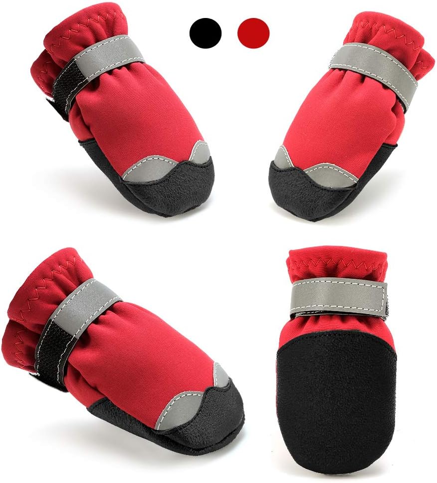 Beirui Soft Dog Booties for Large Medium Dogs, Warm Padded