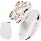 Electric Razors for Womens, 2-in-1 Best Shaver for Women, Rechargeable Trimmer with Detachable Head for Women's Legs, Bikini, Face, Lips Hairs, Cordless Wet Dry Facial Hair Removal for Women