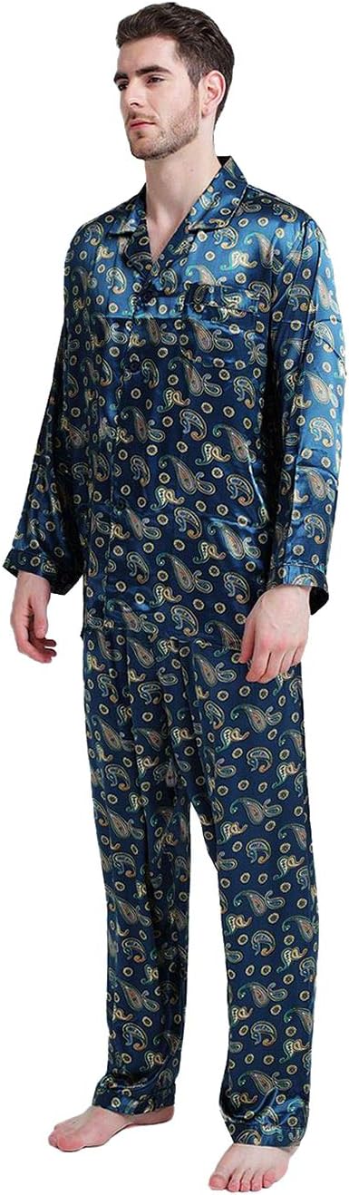 Mens Silk Satin Pajamas Set Sleepwear Loungewear S~4XL Plus