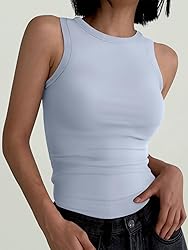 ANRABESS Womens Sleeveless High Neck Tank Tops