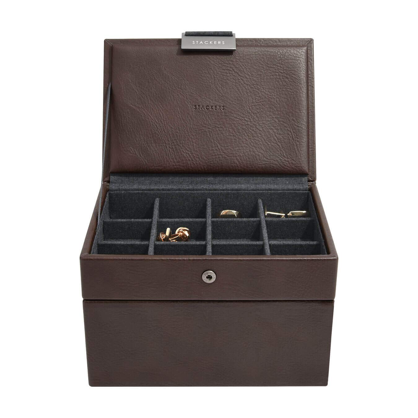 Stackers Mens Brown Watch & Cufflink Box Mini set of 2