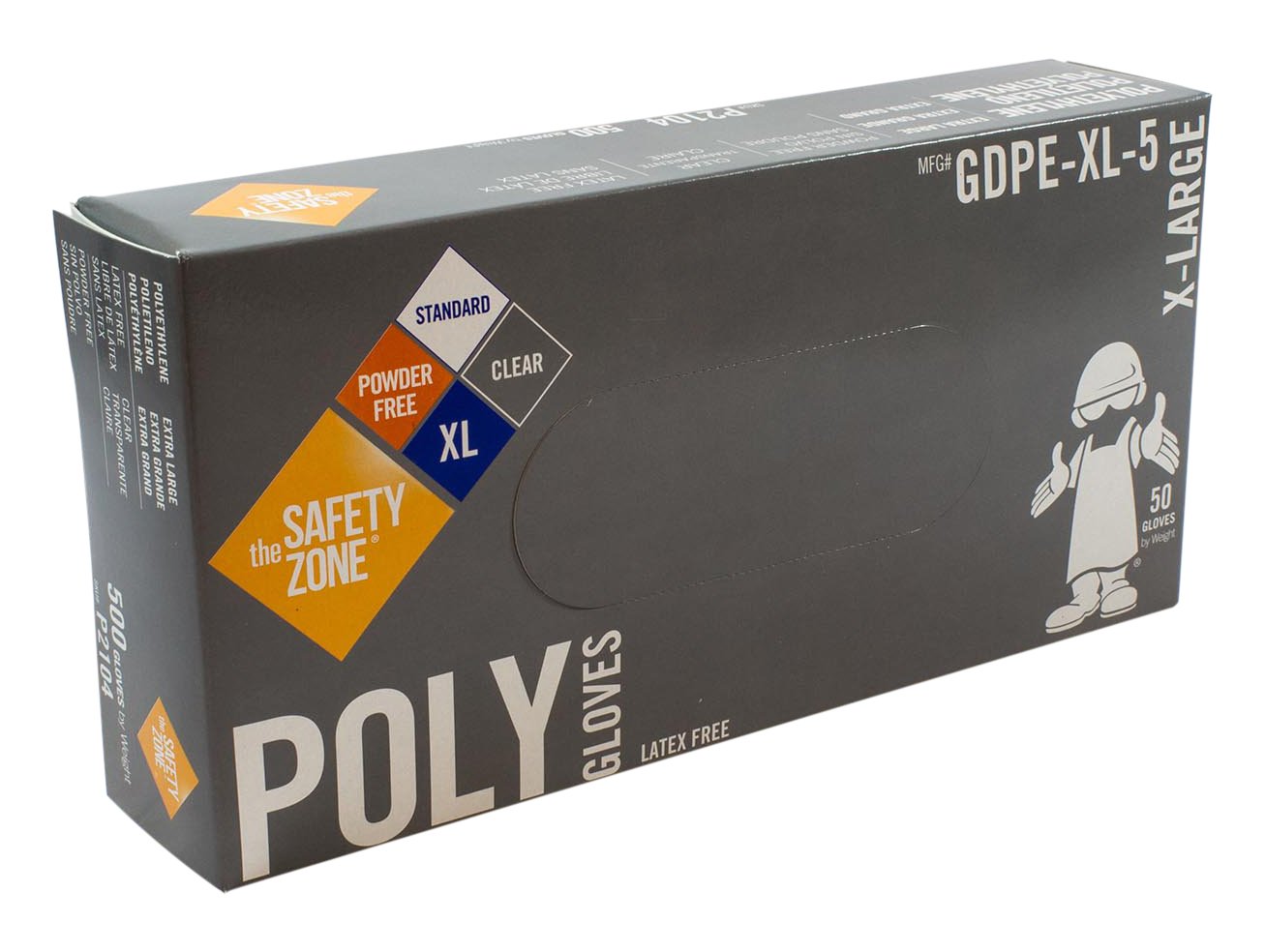 Safety Zone GDPEXL4500 High Density Clear Polyethylene PE Disposable