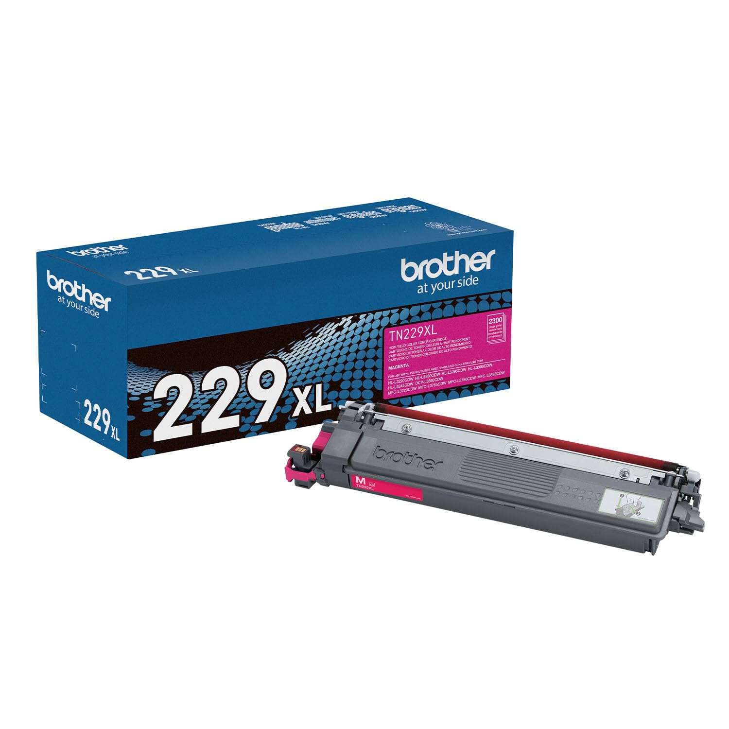Photo 1 of Brother Genuine TN229XLM Magenta High Yield Printer Toner Cartridge - Print up to 2,300 Pages(1)