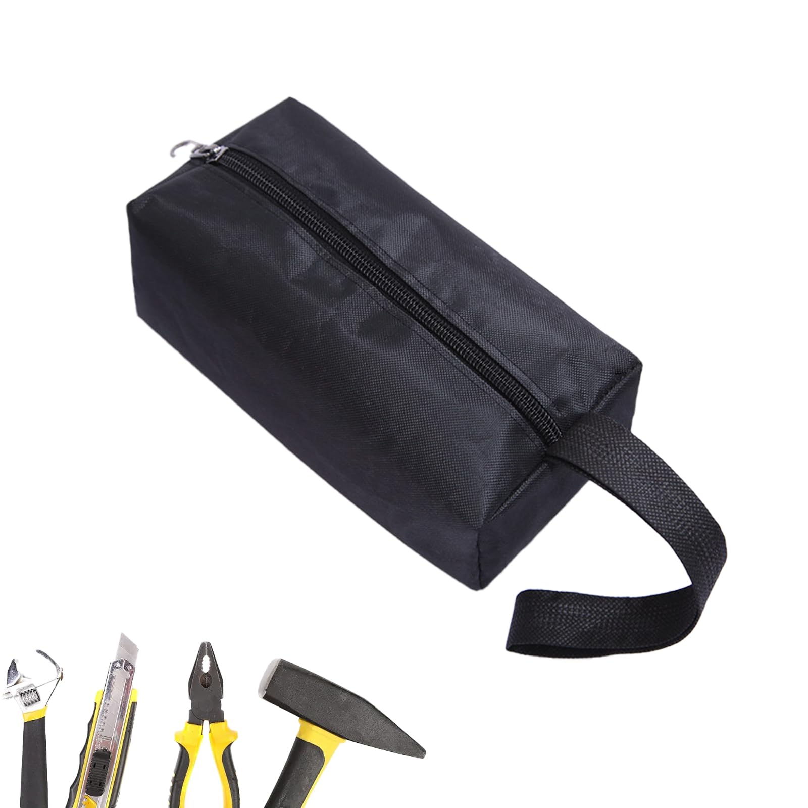Zippered Tool Bag of Multi-Purpose Oxford Cloth Tool Pouch Electricans Organiser with Zipper, 1PC Black Tool Pouch Bag, Small