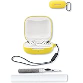 Case for SHOKZ OpenFit Air - Open-Ear Headphones,Soft Protective,BOVUGAC Silicone Case Cover with Keychain & Cleaning Kit & Lanyard for SHOKZ OpenFit Air Earbuds-Yellow
