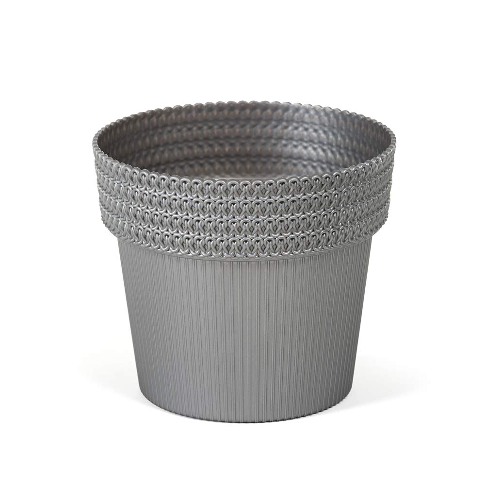 SimplyTheBest Flower pot | Ø 16 cm | for balcony or garden | Mix to match your taste | Metallic silver