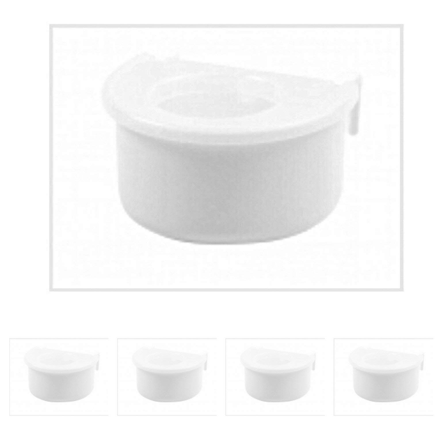 Moondown Farm D Cup Feeders 7.5cm Plastic with Anti-Waste Lids & Hooks for Cages (Pack of 5)