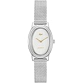 Lacoste Parisienne Women's 2H Watch – Oval Case, Fluted Bezel, Quartz Movement, Double Wrap Smooth Leather Strap, Chic and Minimalist Design - Gift for Her