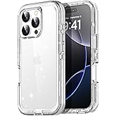 AICase for iPhone 16 Pro Max Case Clear Glitter Bling 3 in 1 Heavy Duty Drop Protection Full Body Rugged Shockproof/Dust Proof 3-Layer Military Protective Tough Durable for iPhone 16 Pro Max 6.9"_3