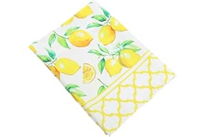 DECHOUS Creative Lemon Pattern Kitchen Valance Curtain, 54x18in Semi-Blackout Short Window Treatment