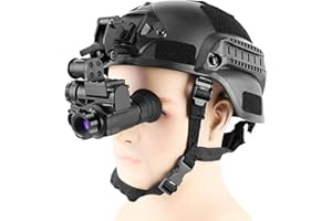 Guune Helmet Mounted Night Vision Monocular,Infrared Night Vision Goggles Visual Distance 200m for Outdoor Surveillance and Hunting
