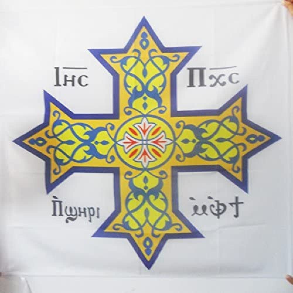 AZ FLAG - Coptic Orthodox Church Flag - 3x3 Ft - 100% Polyester copt Banner with Sleeve - Fade Resistant - Vivid Colors - 3' x 3' Feet - 90x90 Cm