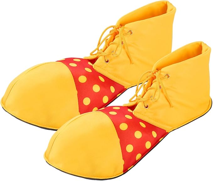 Amosfun Large Clown Shoes Halloween Clown Costume Shoes Yellow for