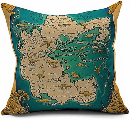 Cotton Linen Square Decorative Throw Pillow Case Cushion Cover Retro Vintage Nordic Nautical Maps 18 "X18 "