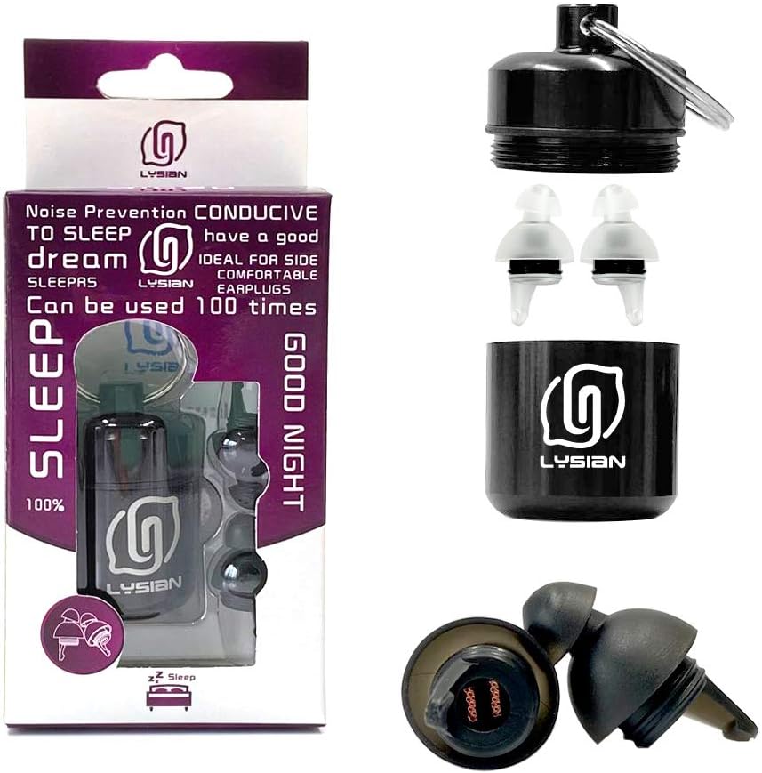High Fidelity Ear Plugs 2 Pairs, SNR 27dB Noise Reduction Earplugs for Sleep, Snoring, Study, Concerts, Music Festival, Travel by LYSIAN
