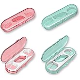 AOCEAN 4 Packs Dental Floss Picks - Travel Floss with Toothpicks - Professional Threader Flossers with Storage Cases - Ideal 