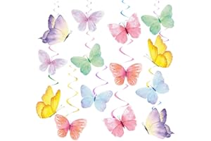 28 Pieces Butterfly Hanging Swirls, Birthday Decoration Butterfly Swirls, Butterfly Decoration Birthday, Butterfly Decoration