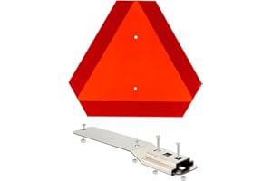 Kcgani Slow Moving Vehicle Sign with Mounting Bracket Kit, Aluminum Slow Moving Vehicle Triangle Sign for Golf Vehicles Cart Farm Tractor Outdoor Accessories