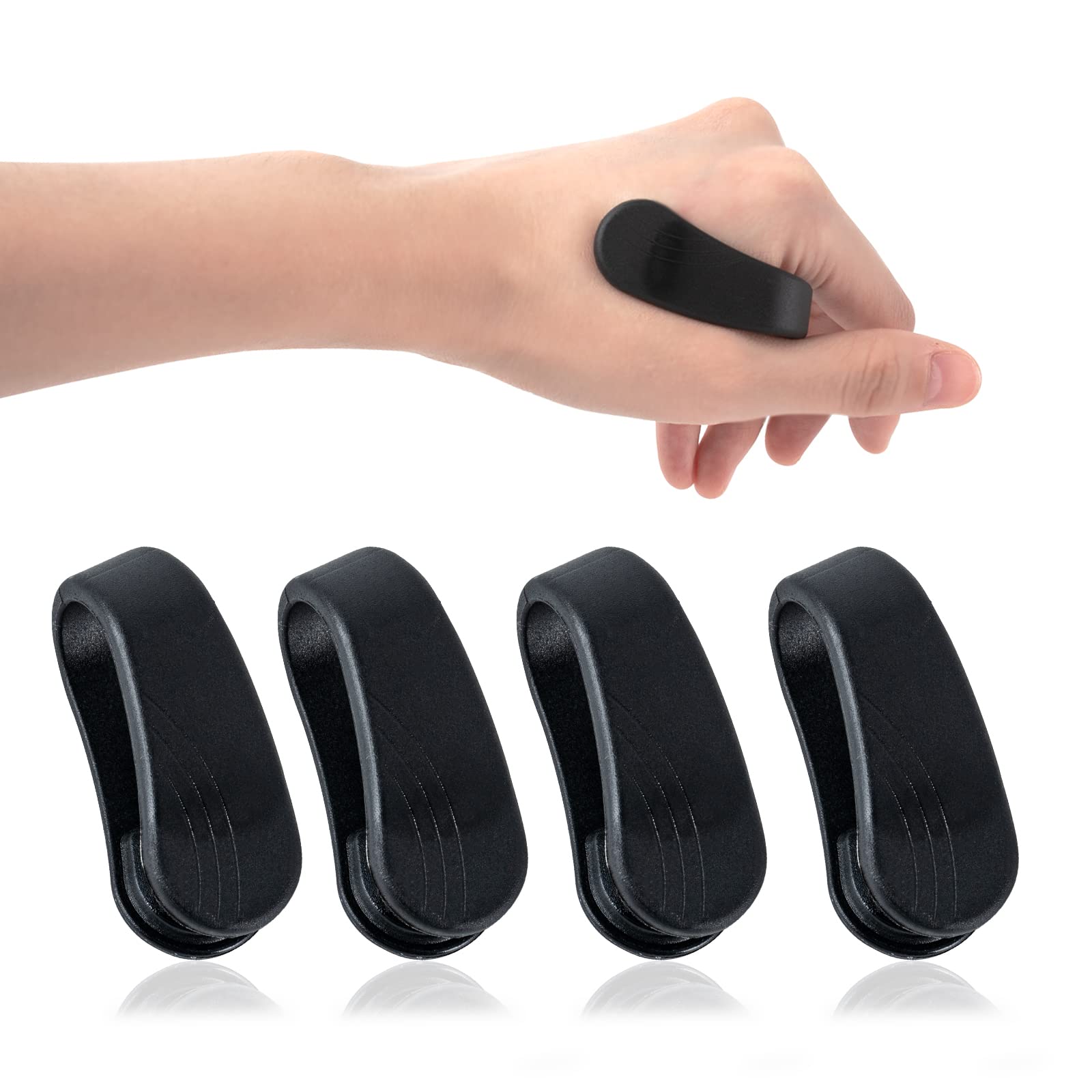 SSKHE 4PCS LI4 Massage Clip Acupressure Clip Portable Mini Finger Acupressure Point Clip, Pressure Meridian Dredge Migraine Relief Clip (Black)