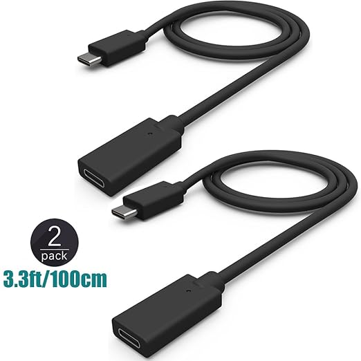 [2PACK 3.3ft/100cm]USBC Extension Cable,TUSITA USB Type C Devices
