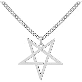 Niche-Finds Stainless Steel Inverted Pentagram Inverted Star Pentacle Necklace and Pendant