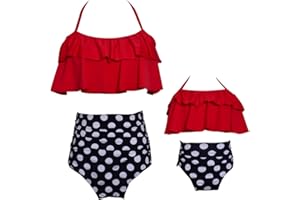 Uhnice Mother Daughter Swimwear Family Matching Girls Swimsuit Women Bikini Set