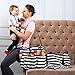 Diaper Bag by 8 Lemon Sharks - with Changing pad, Insulated Bottle Bag and Mini Purse - Designer Baby Bag for Moms and Dads - Black and White Stripes