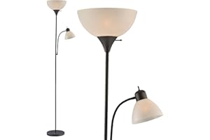 LIGHTACCENTS Adjustable Black Modern Floor Lamp With Reading Light, Tall Lamp for Living Room, Bedroom, Office, Susan 72" Standing Lamps, Corner Light, Stand Lamp, Floor Lamps for Living Room, Standing Lamp