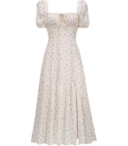 white milkmaid maxi dress Women's Summer Floral Split Ladies Size:20 back fastening adds a 50%-outlet-adjust Plenty of Love Maxi