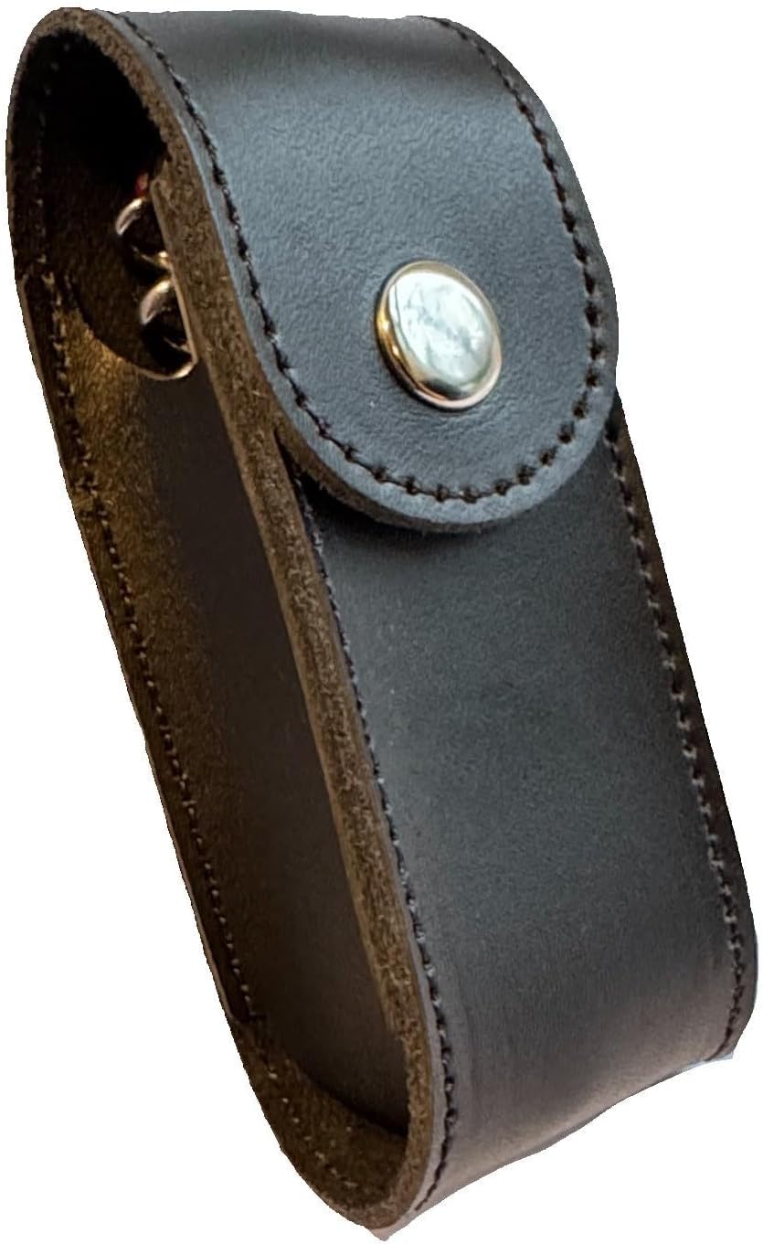 Tuff Luv Genuine Western Leather Belt Pouch / Sheath for Victorinox Swiss Army Pen Knife [(5-8 layers) Huntsman, Swiss Champ, Hiker, Climber]with - Brown