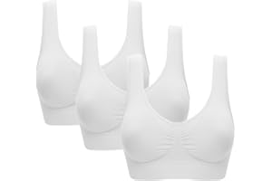 Vermilion Bird Women's 3 Pack Seamless Comfortable Sports Bra with Removable Pads
