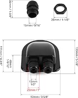 QWORK 2 Pcs IP68 Solar Cable Entry Gland Waterproof ABS Dual Cable Entry Housing view 6