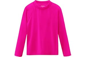 SMARASH Boys UPF 50+ Rash Guard Swim Shirts Long Sleeve Youth Kids Sun Protection SPF Fishing Water Beach Surfing Shirts Quick Dry